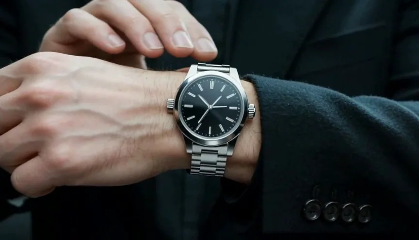 The watch prompt at 10 seconds: the adjusting gesture repeats before the push-in