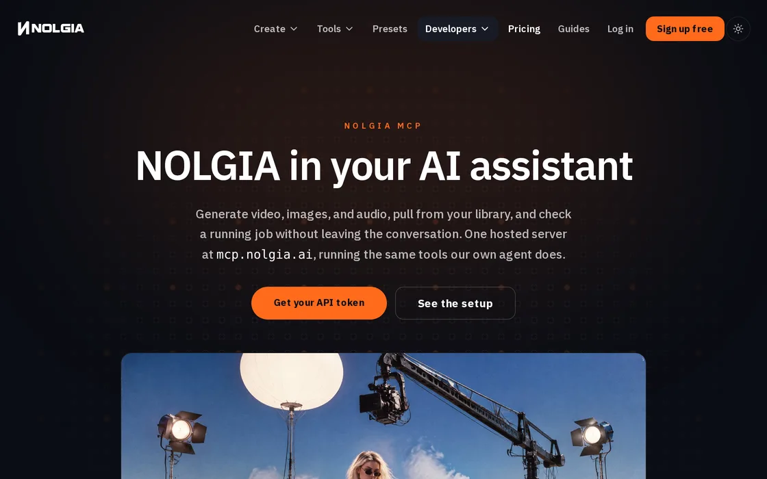The Connect NOLGIA to your agent page, with a client's setup.
