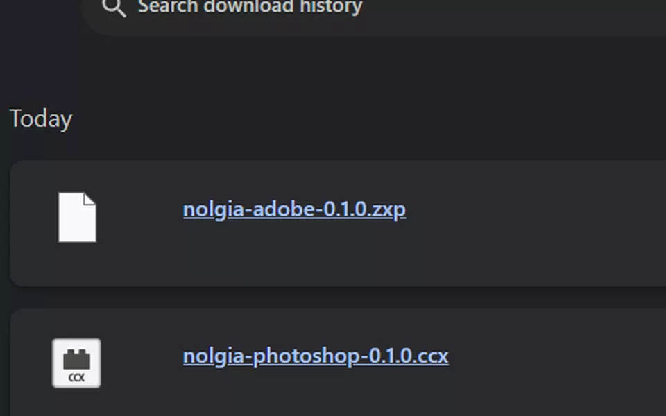 The browser's download list with the Illustrator plugin file.